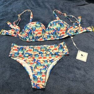 NWT bathing suit colorful print